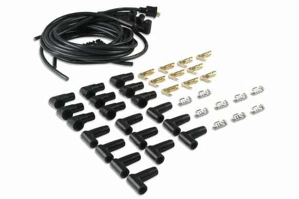 Spark Plug Wire Set- 8mm - Black Wire with Black 90 Deg Boots - 4041K
